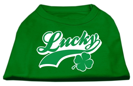 Lucky Swoosh Screen Print Shirt Emerald Green XS